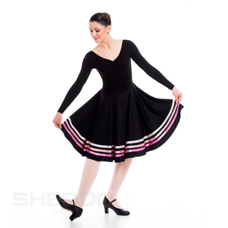 Female Character Skirt With 3 Ribbons, Jersey Black, 60cm