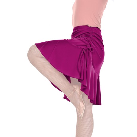 Female Skirt With Yoke & Side Adjustable Drawnstring, Super Jersey Fuchsia