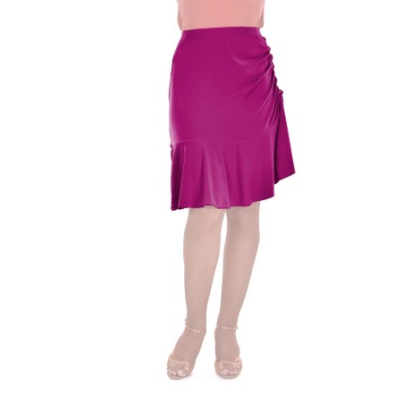 Female Skirt With Yoke & Side Adjustable Drawnstring, Super Jersey Fuchsia
