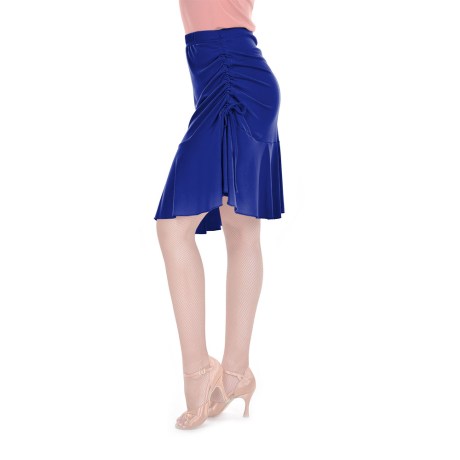 Female Skirt With Yoke & Side Adjustable Drawnstring, Super Jersey Electric Blue