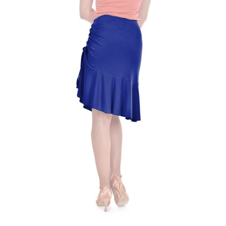 Female Skirt With Yoke & Side Adjustable Drawnstring, Super Jersey Electric Blue