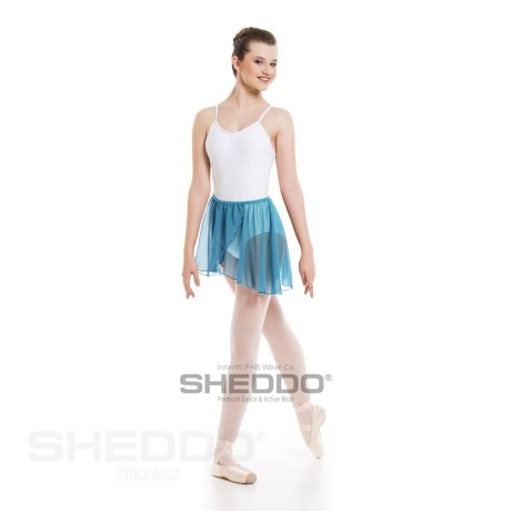 Female Crossover Skirt With Elasticated Waist, Mousseline Ciprian Blue