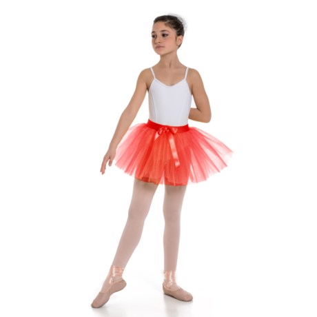 Girls 2 Layer Tutu Skirt With Elasticated Waistband, Red