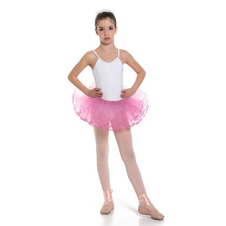 Girls 3 Layer Tutu Skirt With Elasticated Waist, Rose Pink