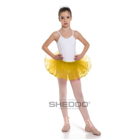 Girls 3 Layer Tutu Skirt With Elasticated Waist, Gold