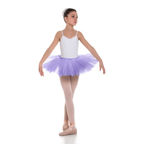 Girls Double Layered Waistband Classic Tutu Skirt, Lilac