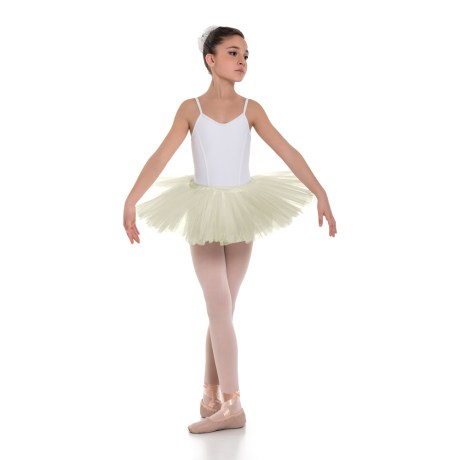 Girls Double Layered Waistband Classic Tutu Skirt, Champagne
