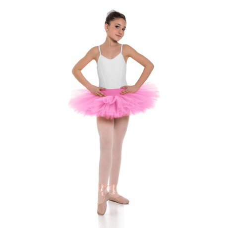 Girls Double Layered Classic Tutu Skirt with Waistband Knicker | 6 Layers, Lycra Tulle Azalea Pink