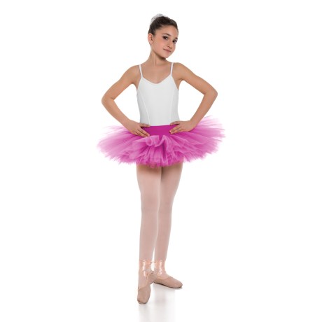 Girls Double Layered Classic Tutu Skirt with Waistband Knicker | 6 Layers, Lycra Tulle Cherry