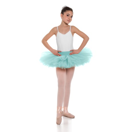 Girls Double Layered Classic Tutu Skirt with Waistband Knicker | 6 Layers, Lycra Tulle Petrol