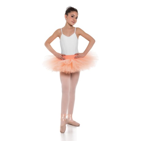 Girls Double Layered Classic Tutu Skirt with Waistband Knicker, Skin