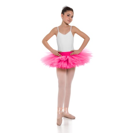 Girls Double Layered Classic Tutu Skirt with Waistband Knicker | 6 Layers, Lycra Tulle Fuchsia