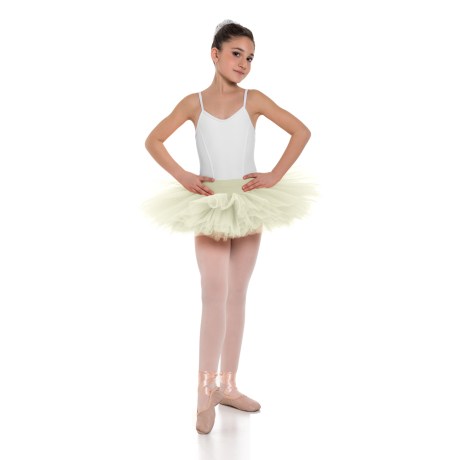Girls Double Layered Classic Tutu Skirt with Waistband Knicker | 6 Layers, Lycra Tulle Champagne